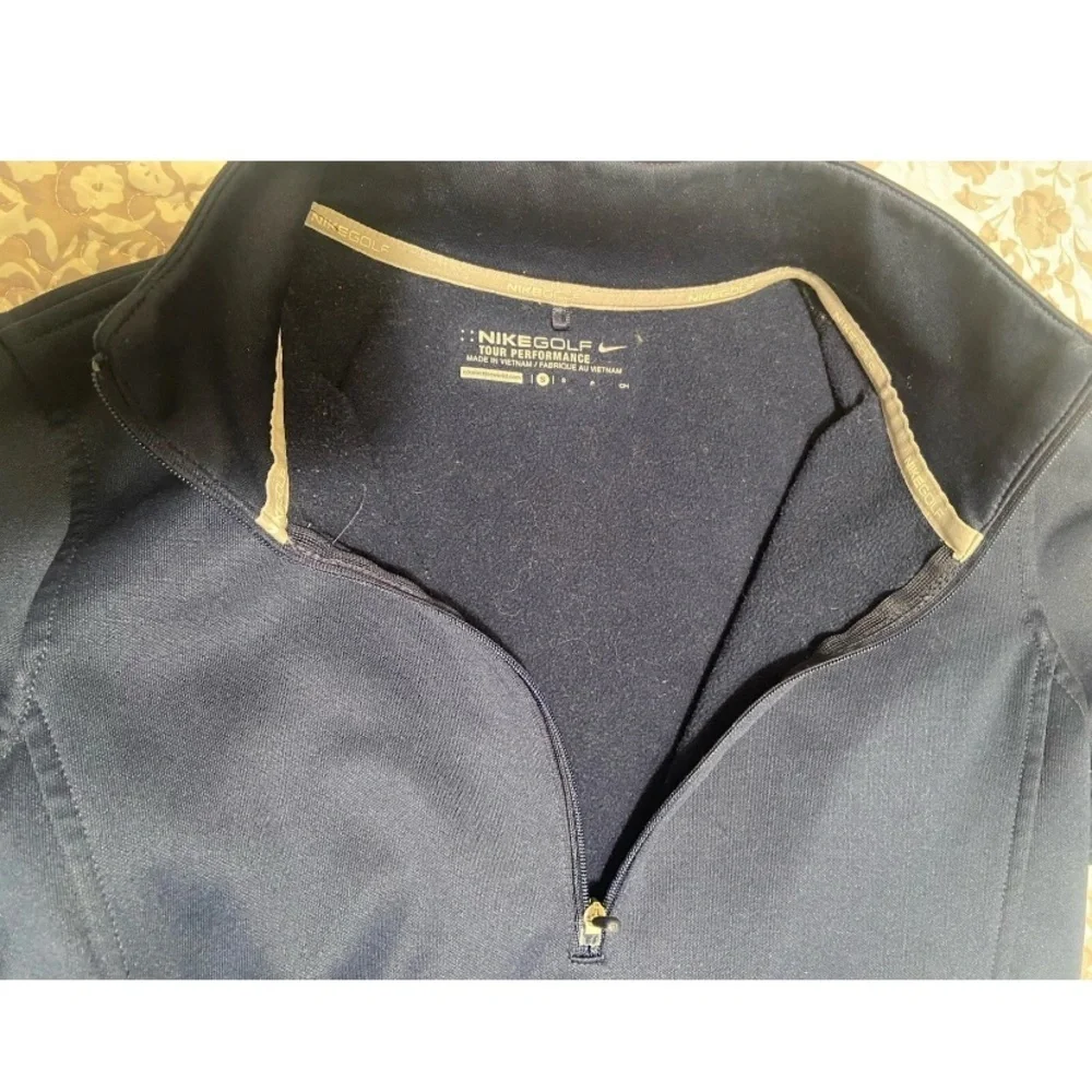 Nike Therma Fit Pullover Womens Small Blue Golf Tour Performance 1/2 Zip Lined